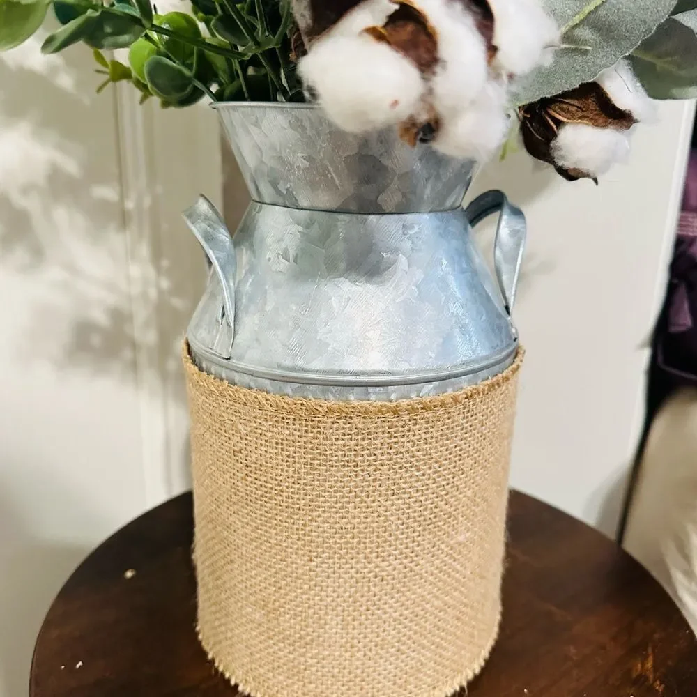 Farmhouse Floral Greenery Centerpiece Vase Arrangement